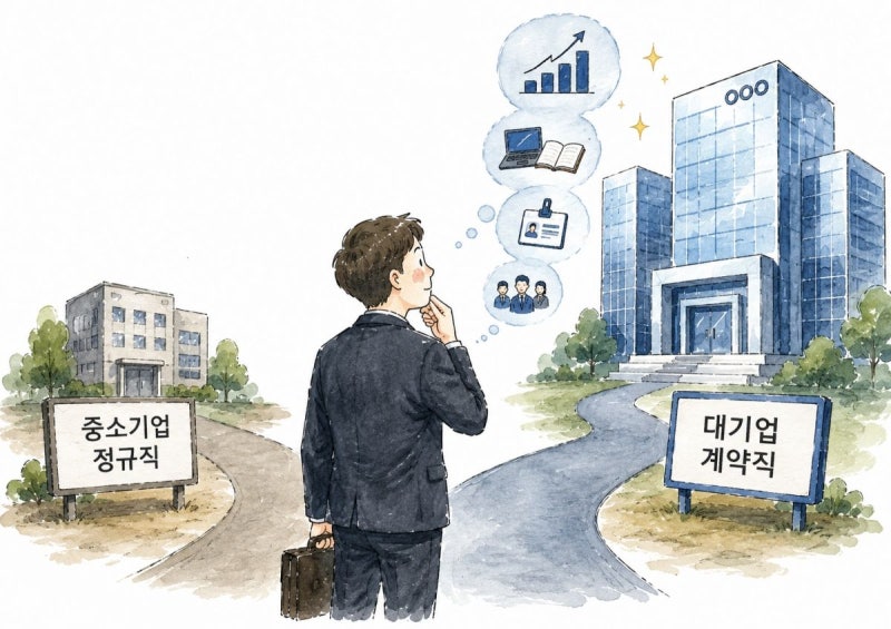 ‘중소기업 정규직 vs. 대기업 계약직’… 취준생 선택은?