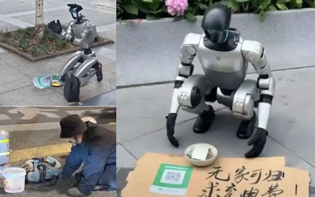 “충전비 좀…” QR코드 놓고 절한 中 ‘구걸 로봇’