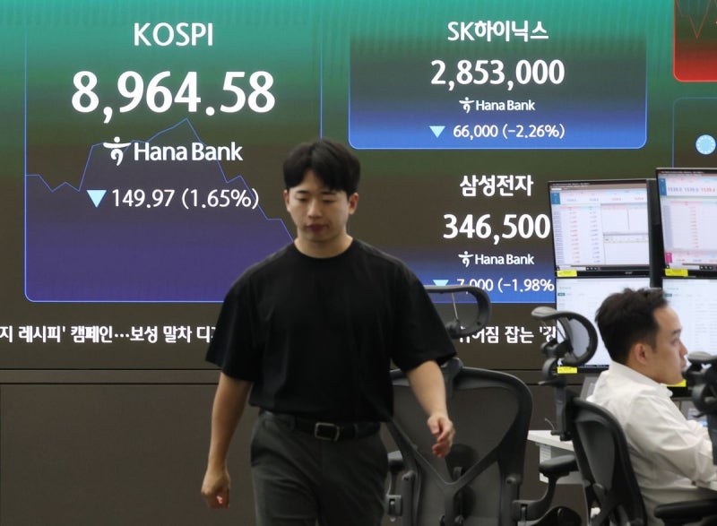 [속보] 코스피, 10% 급락한 8203 마감…삼전·<b>하닉</b> 12%대 ↓