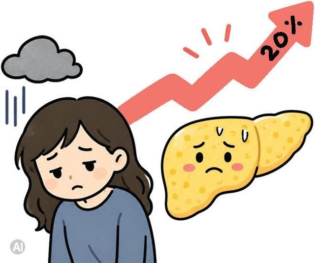 우울증, 지방간 위험도 키운다… 45세 미만 여성서 더 뚜렷