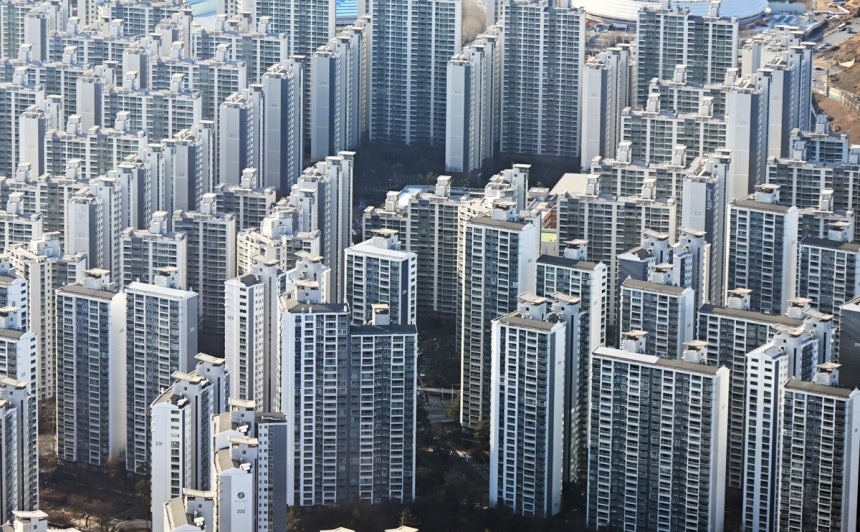 서울 송파구 롯데월드타워 전망대 서울스카이에서 바라본 서울시내 아파트 단지. 권현구 기자
