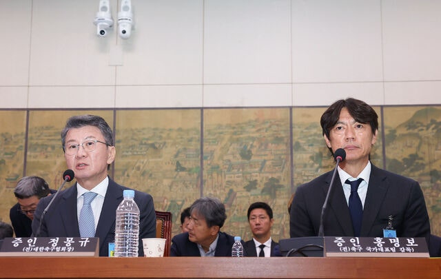 <b>경찰</b>, <b>정몽규</b> 피의자 <b>조사</b>…홍명보 감독 선임 개입 의혹