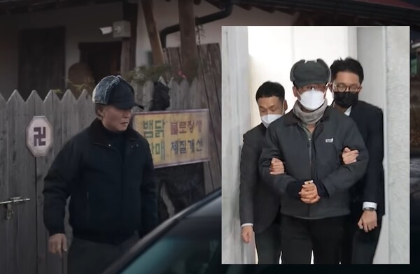 ▲ SBS '모범택시' 16화 갈무리.극중 오원상(왼쪽)과 노상원.사진=SBS 유튜브.