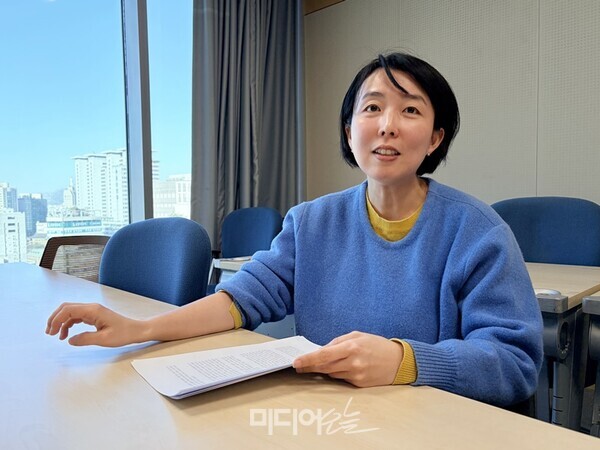 ▲지난 25일 서울 양천구 목동 SBS 사옥에서 백시원 SBS PD가 미디어오늘과 인터뷰하고 있다. 사진=정민경 기자. 