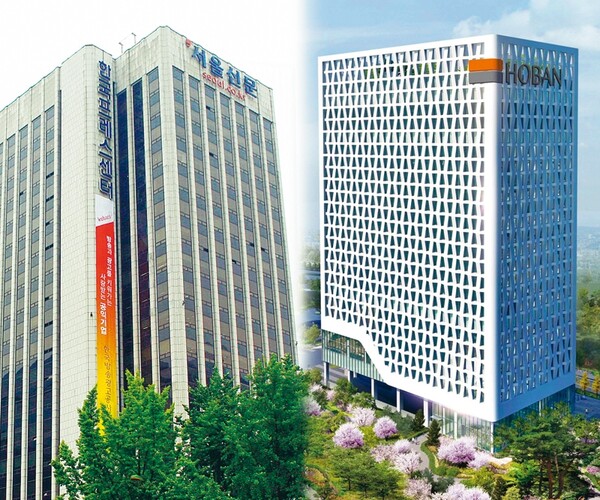 ▲서울 중구 프레스센터와 서울신문·EBN 사옥이 이전한 서울 우면동 호반건설 사옥.