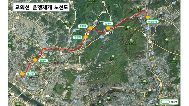 Map of Gyeonggi Northern Suburban Line./Provided by Gyeonggi-do