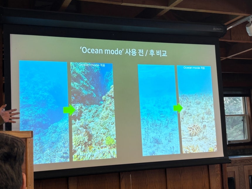 Comparison before and after using Samsung's 'Ocean Mode' for accurate underwater photography. /Photo by Bae Hannim