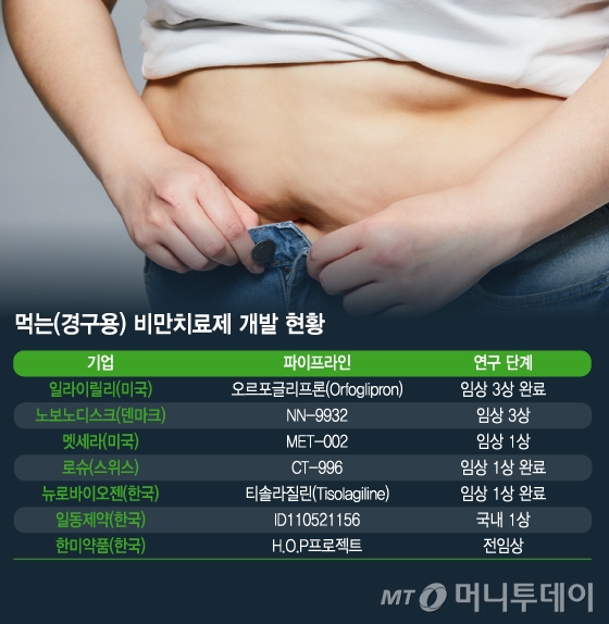 먹는(경구용) 비만치료제 개발 현황/그래픽=김지영