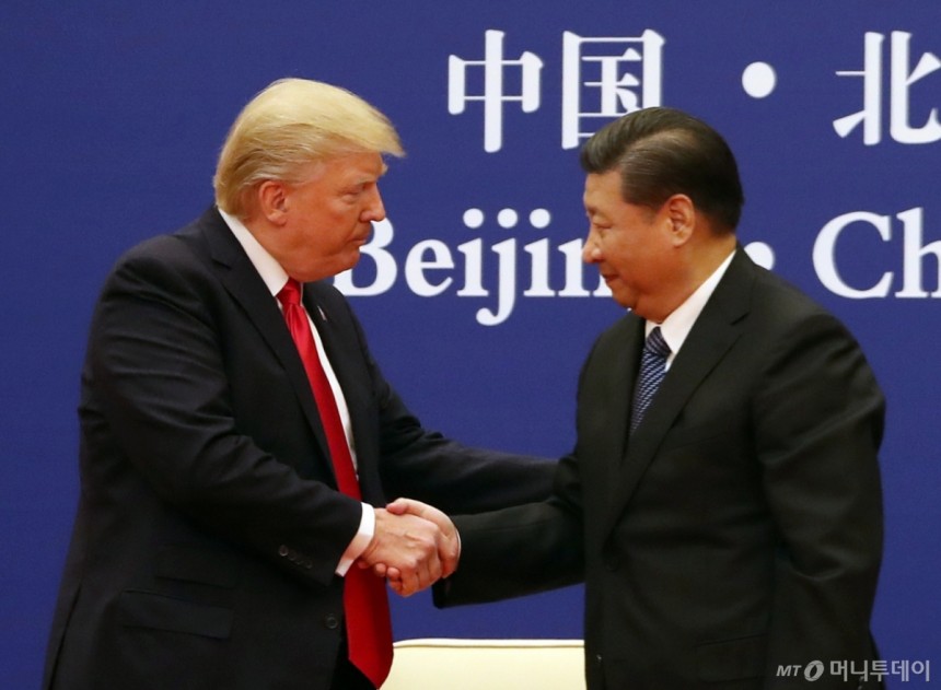 President Donald Trump and Chinese President Xi Jinping XXXXXXX at the Great Hall of the People,Thursday,Nov.9,2017,