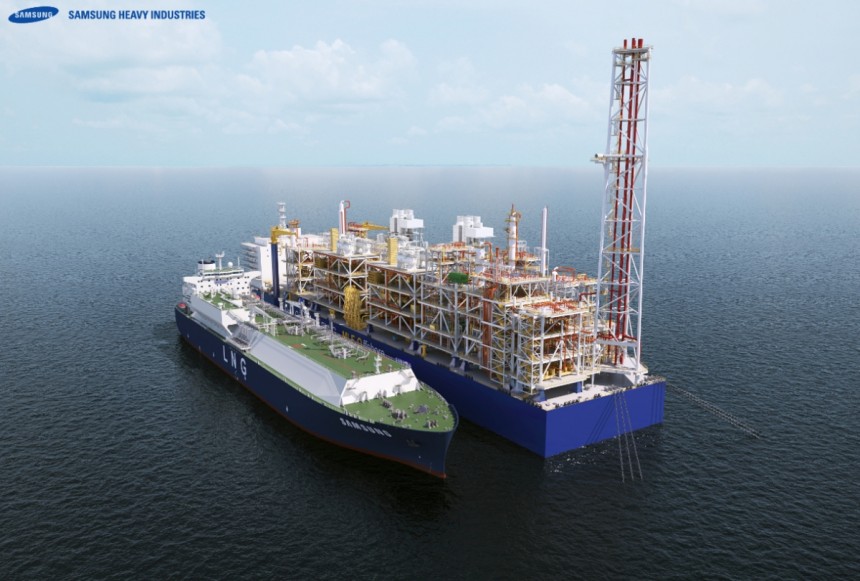삼성중공업이 개발한 심해용 FLNG 표준모델 MLF-O 이미지