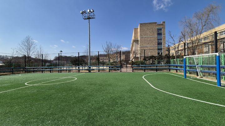 세종시 공공 풋살장에서 초등학생이 숨진 사고 관련, 경찰이 공무원 2명을 업무상과실치사 혐의로 수사하고 있다. 지난 3월13일 사고가 발생한 풋살장 모습./사진=뉴시스(세종시 제공)