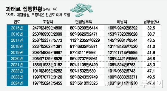 과태료 집행현황/그래픽=임종철