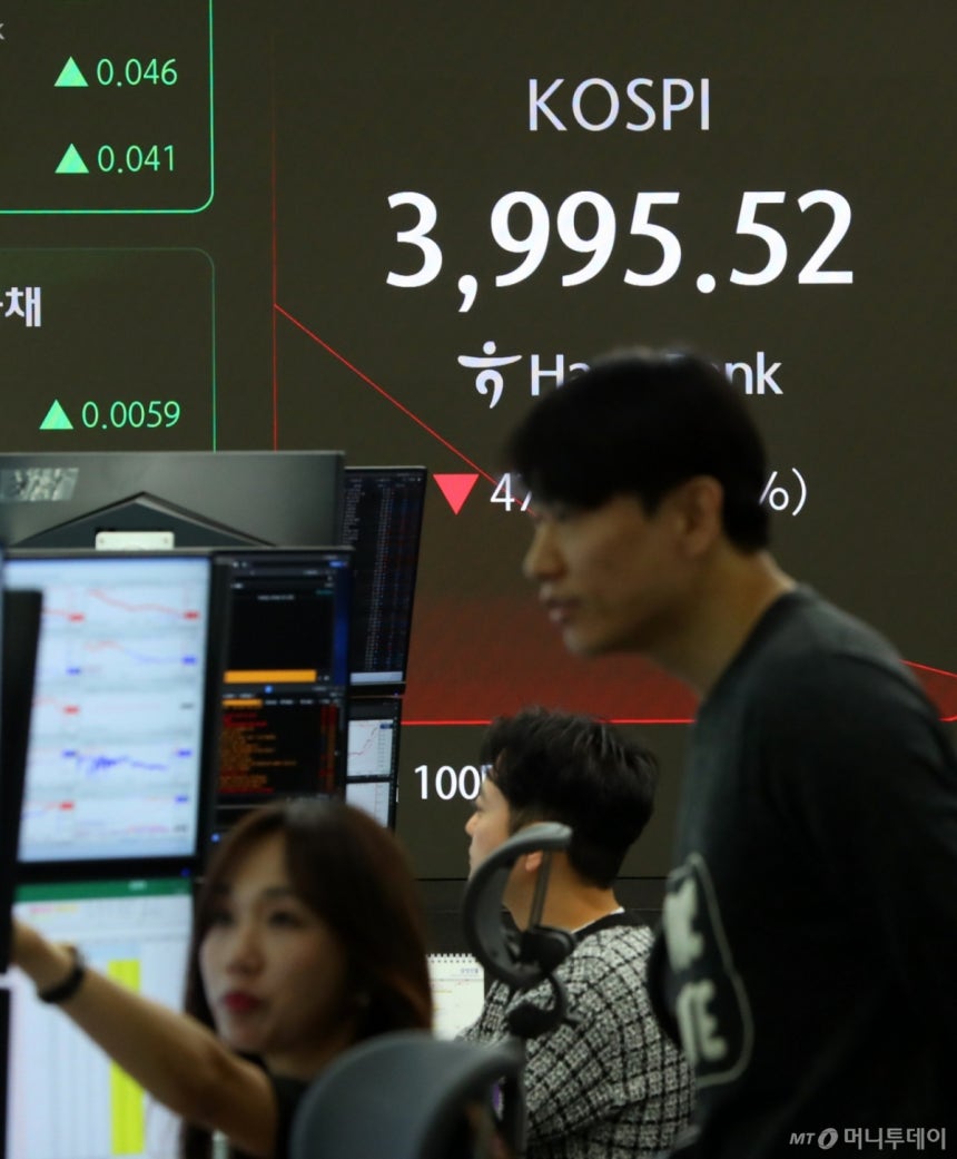 외국인 1.5조원 던지자마자 코스피 4000선 하루만에 깨졌네 ㄷㄷ