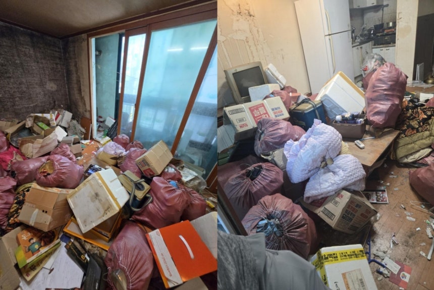 원룸 세입자가 방을 쓰레기장으로 만들어 놓고 떠났다는 사연이 전해졌다. /사진=보배드림 갈무리
