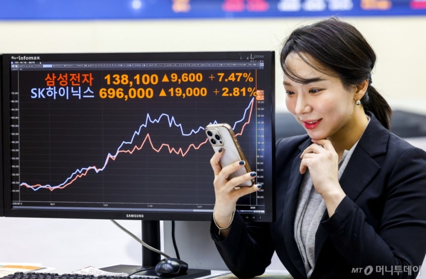 [서울=뉴시스] 정병혁 기자 = 코스피가 사상 최고치를 경신한 5일 서울 영등포구 한국거래소 전광판에 지수가 표시되어 있다.이날 코스피는 전 거래일(4309.63) 보다 147.89포인트(3.43%) 오른 445