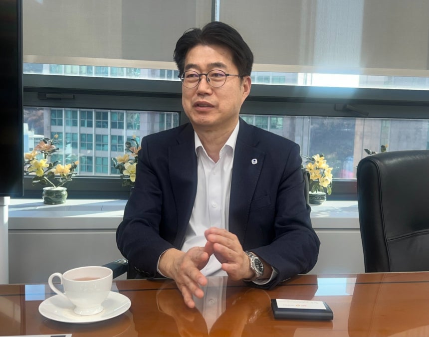 성시천 우리은행부행장(경영기획그룹장,CFO)이 7일 머니투데이와 인터뷰를 하고 있다./사진=박소연 기자