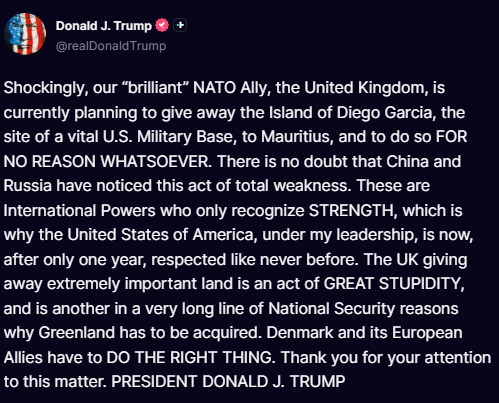 /사진=도널드 트럼프 미국 대통령 트루스소셜