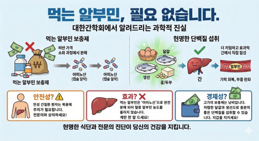 먹는 알부민에 대한 과학적 진실./자료=대한간학회