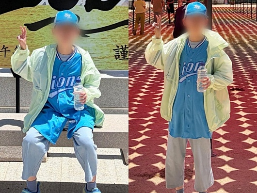 실종 당일인 지난 10일 촬영한 A군 사진.삼성라이온즈 모자와 유니폼을 착용하고 있다./사진=뉴스1