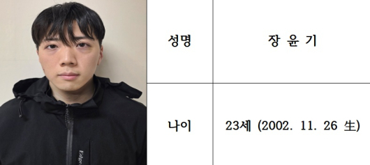 살인·살인미수 등 혐의로 구속된 장윤기의 신상정보가 14일 공개됐다./사진=광주경찰청 누리집