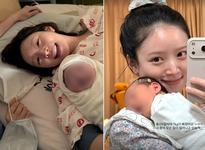 '윤수영' <b>김지영</b>, 출산 6일 만에 부기 뺀 근황…"7kg 빠져"