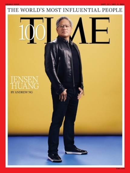 젠슨 황은 지난 2021년 ‘세계에서 가장 영향력 있는 100인’에 선정돼 타임지 표지를 장식했다. [사진출처=타임]