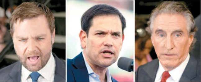 There is growing interest in the Vice Presidential candidate to be announced at the Republican National Convention. From left, Senator J.D. Vance, Senator Marco Rubio, and Governor Doug Burgum of North Dakota. [Photo = AP News]