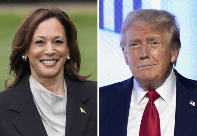 Kamala Harris (left), Donald Trump (right)