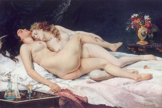 Le sommeil(잠)은 외설논란에 휘말린 쿠르베의 작품 중 하나다.<BR>