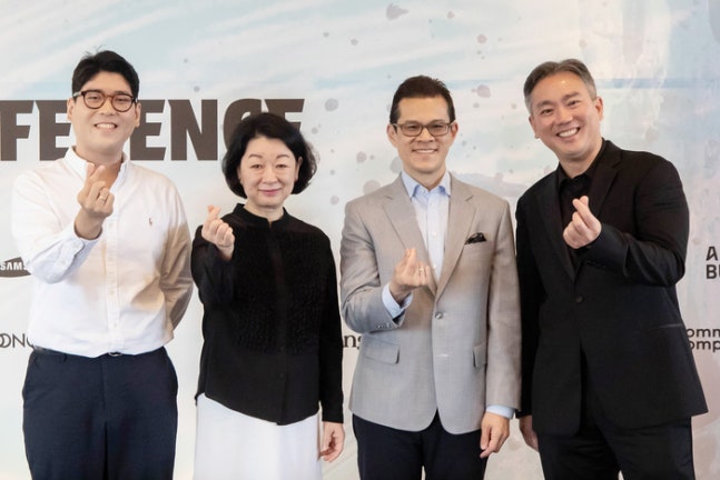  Daniel Cho, Hamburg Philharmonic conductor, Kang Kyung-won, general director, David Chan, Metropolitan Opera Orchestra conductor, Frank Huang, New York Philharmonic conductor, attending the press conference for the 7th Haktung Music Festival on the 14th. Photo by Sejong Soloists