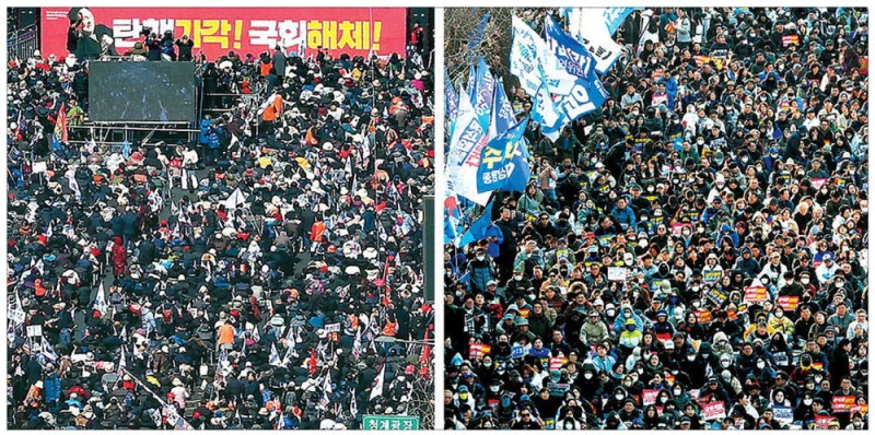 "탄핵, 보나마나 기각" "尹석방이라니 멘붕"… 집회 열기 '가열'