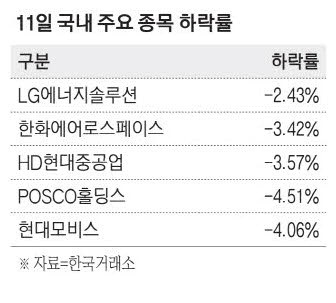 테슬라 폭락 '불똥'… LG엔솔·포스코홀딩스 급락