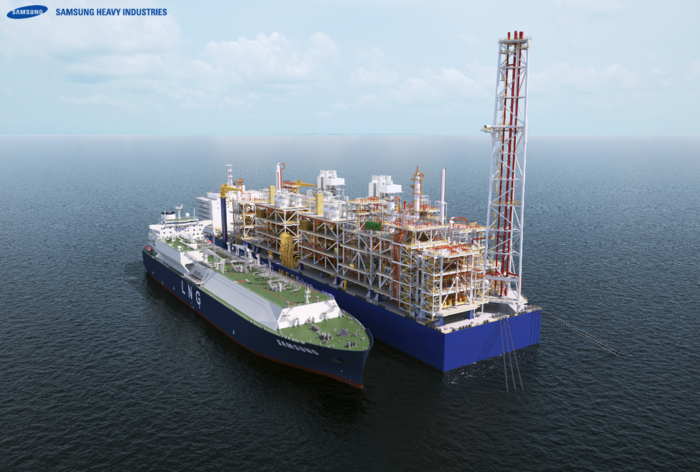 삼성중공업이 개발한 심해용 FLNG 표준모델 MLF-O 이미지