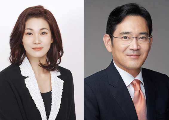  이서현 삼성물산 전략기획담당 사장과 이재용 삼성전자 회장.