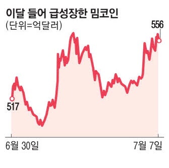 다시 뜨는 밈코인…이달 시총 40억달러 늘었다