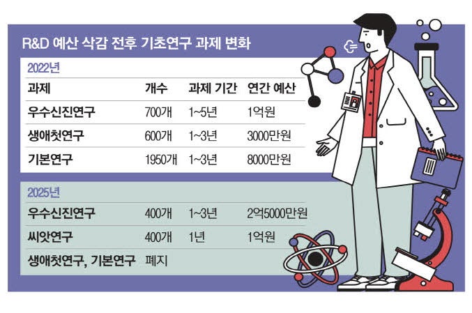 2030 연구자들 절망…기초·새싹R&D 확 줄어