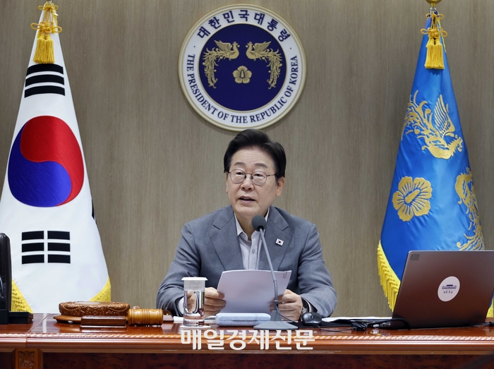 이재명 대통령이 15일 서울 용산 대통령실 청사에서 열린 국무회의에서 발언하고 있다. 2025.07.15. 대통령실사진기자단 매일경제 김호영