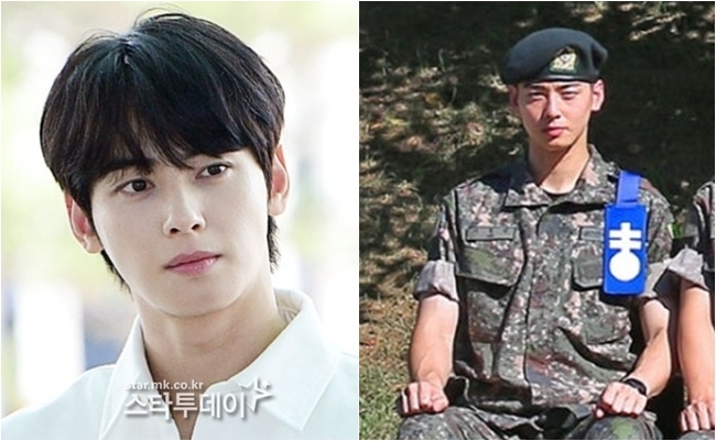“군인 다 됐네!” <b>차은우</b>, 중대장 <b>훈련병</b> 됐다…근황 포착