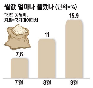 쌀·빵플레이션… 물가 다시 2%대