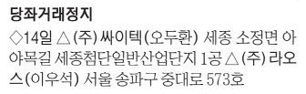 [표] 당좌거래정지