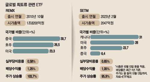 올들어 2배 뛴 REMX… 95개 종목 골고루 담은 SETM