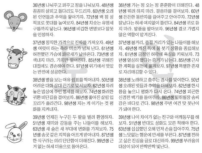 오늘의 운세 2025년 10월 18일 土(음력 8월 27일)·10월 19일  日(음력 8월 28일)