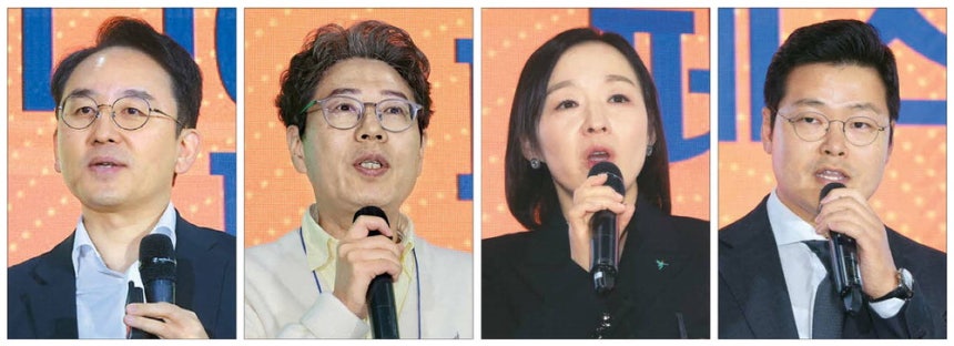 28일 서울 서초구 양재동 aT센터에서 열린 '2025 매경 시니어페스타'에서 노후 자산 관리 전문가들이 시니어 특화 재테크 강의를 하고 있다. 왼쪽부터 이영주 연금박사상담센터 대