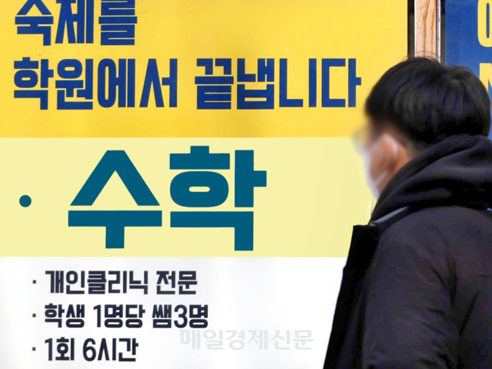 서울 강남구 대치동의 학원가에 학원안내판이 붙어있다. 김호영 기자