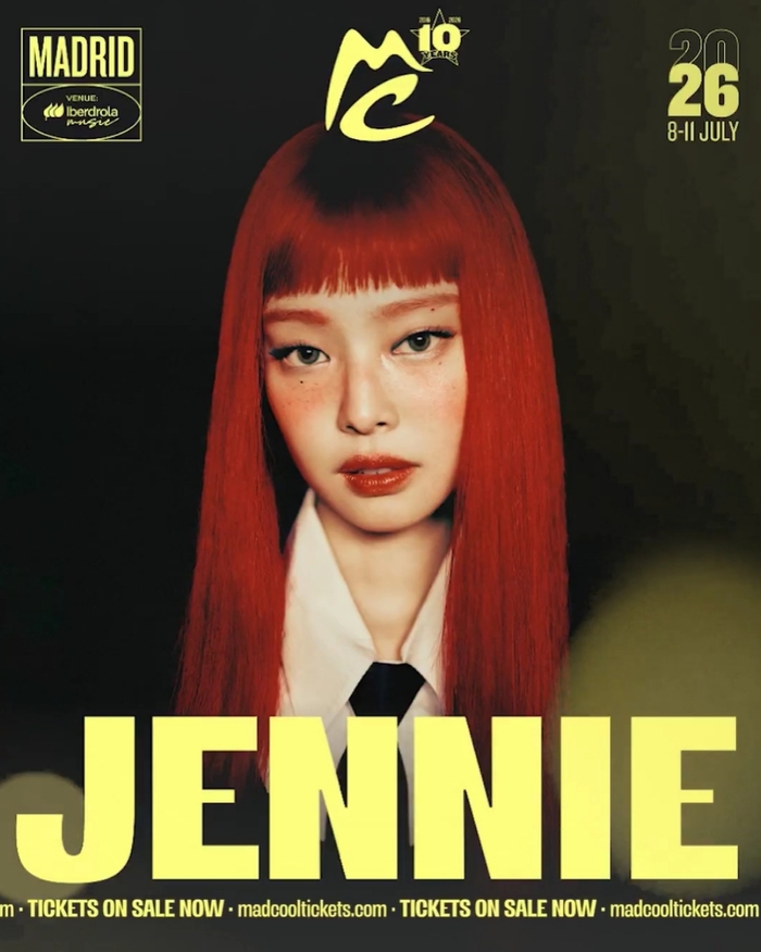 블랙핑크 <b>제니</b>, 스페인 ‘2026 <b>매드 쿨 페스티벌</b>’ 헤드라이너 출격