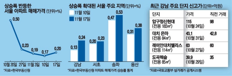 규제약발 한달만에 시들 … 서울집값 '꿈틀'