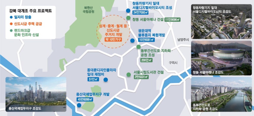 더쿠 - 강북지도 확 달라진다…창동에 고층빌딩숲, 노원에 10만가구 신축