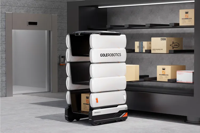  고레 로보틱스의 AA-2.아파트에 도입 가능한 자율 배송 로봇,엘레베이터와 연동 사람 없이 배송 가능.[고래로보틱스]