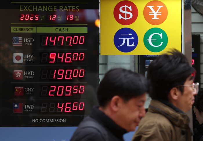  한국은행이 고공행진 중인 환율을 진정시키기 위해 한시적으로 외화지급준비금에 이자를 지급하고 외환건전성 부담금을 면제하는 방안을 실시하기로 19일 결정했다.[뉴스1]