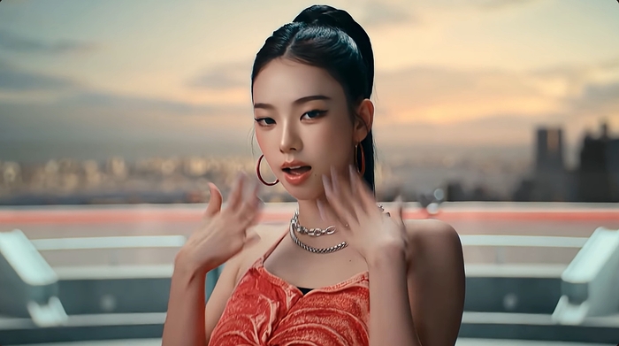  걸그룹‘에스파’가 촬영한 농심의 신라면 광고 영상.[유튜브‘농심 글로벌’채널 캡처]